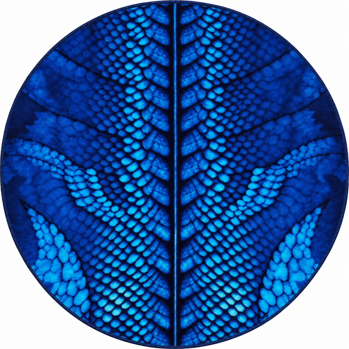 COBALT DRAGON SCALE AREA RUG