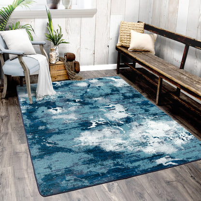 Deep End area rug styled in a living space