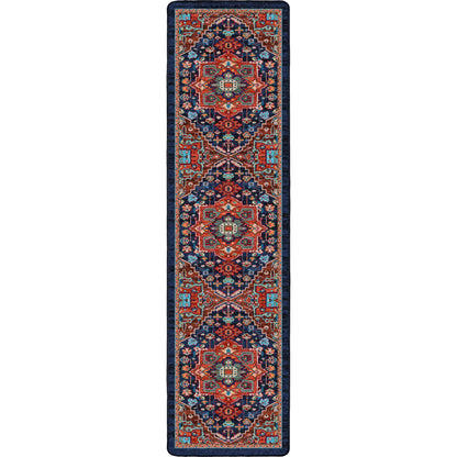 Good Company area rug: decorative runner rug with intricate patterns on a white background.