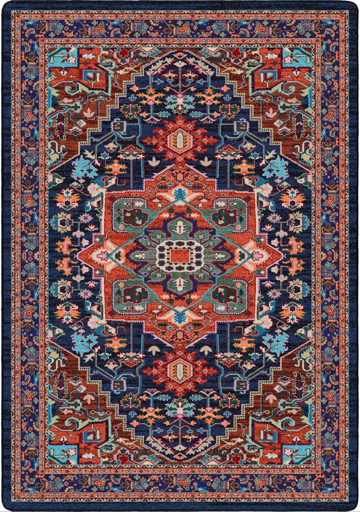 Good Company area rug: decorative rug with intricate geometric pattern on a white background.