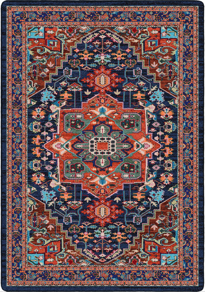 Good Company area rug: decorative rug with intricate geometric pattern on a white background.