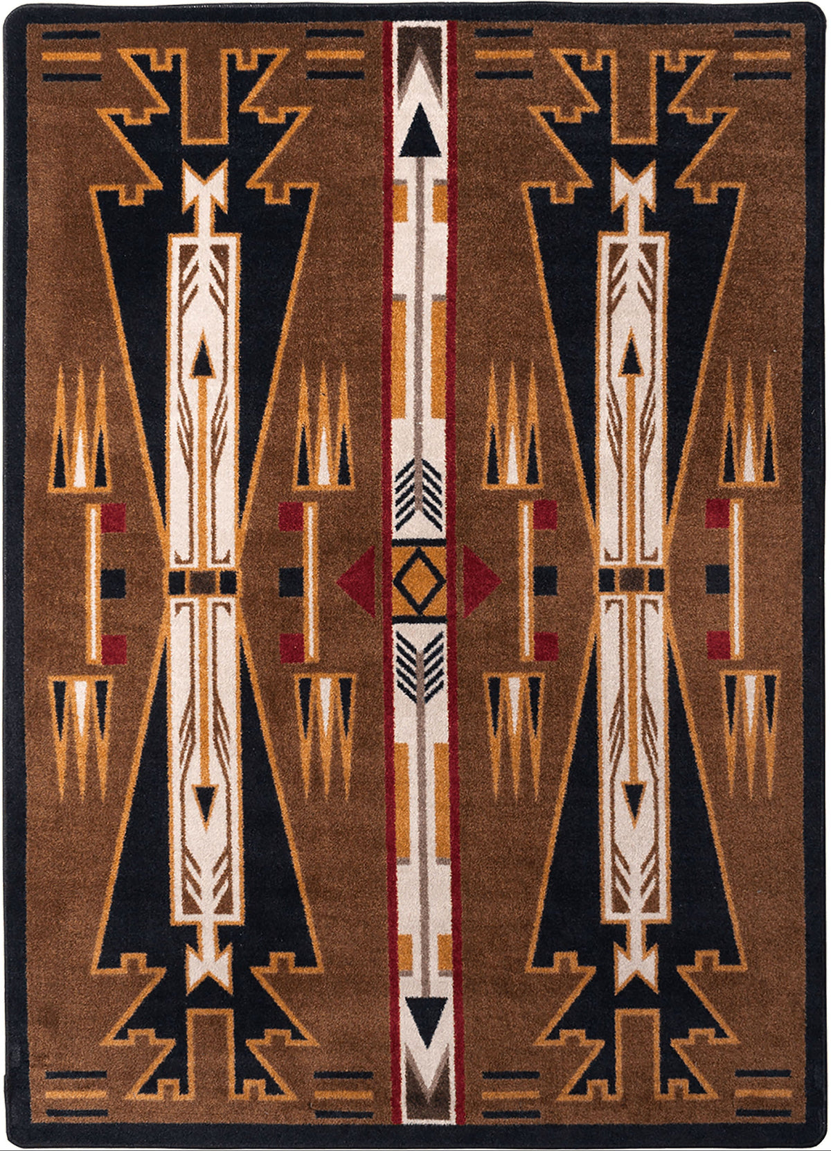 Rug with geometric pattern on a plain background
