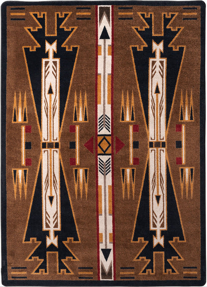 Rug with geometric pattern on a plain background
