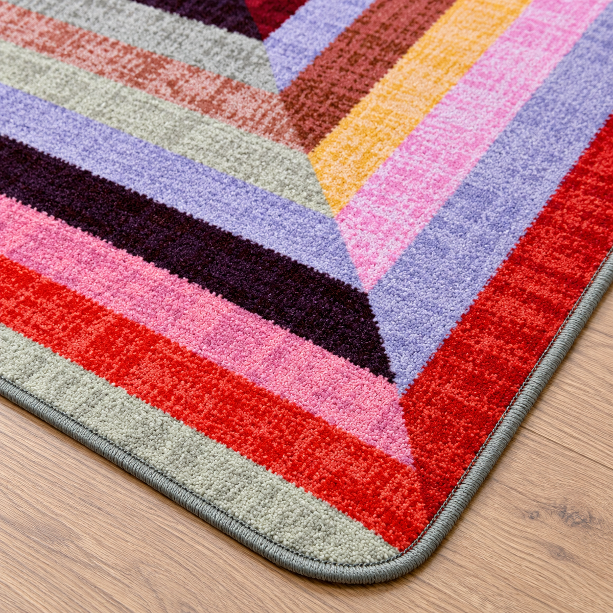 Next Level area rug corner and edge detail