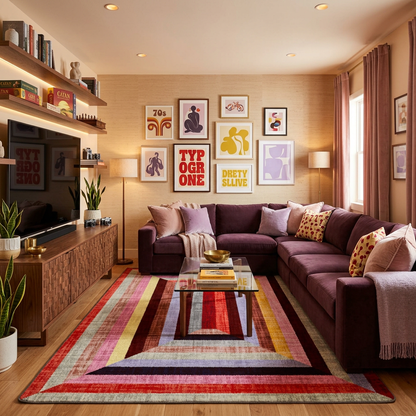 Next Level area rug styled in a living space
