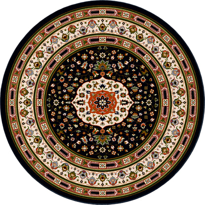 Night Garden area rug: decorative round rug with intricate patterns on a white background.