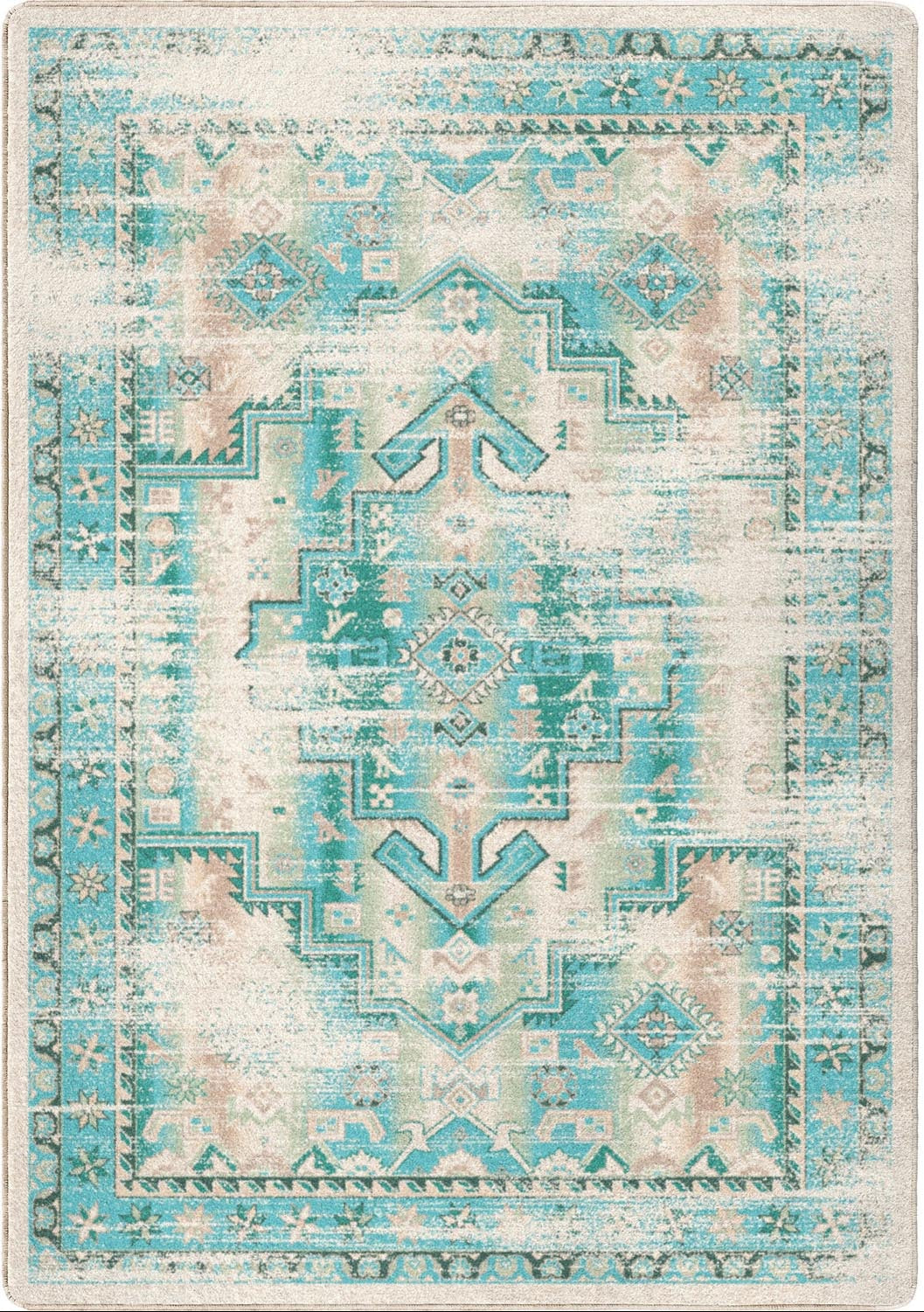 Saltwater rectangular area rug, product view